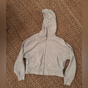 Everlane Cropped Zip Up Sweatshirt